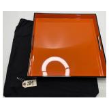 Vintage Hermes? Orange & Black Laquer Tray