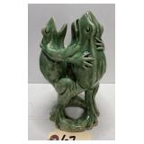 Ceramic Trio of Dancing Frogs Vase