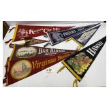 8pcs Vintage Felt Souvenir Pennants - US Locations