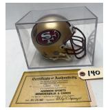Jerry Rice Signed 49ers Mini Helmet w/ COA