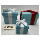 (2) Tiffany Little Blue Box Porcelain Boxes