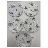 (5) Herend Market Garden Hand Painted Plates