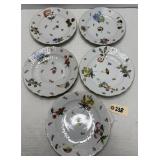 (5) Herend Market Garden Hand Painted Plates