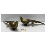 Pair of Vintage Brass Pheasants