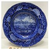 Historical Staffordshire Plate 'City of Albany'