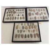 (3) Trays of Stone Native American Artifacts