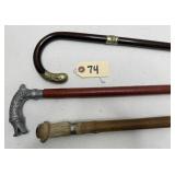 (3) Vintage Canes / Walking Sticks