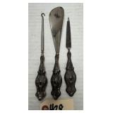 3pcs Vanity Item with Sterling Silver Handles