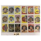 (18) 1959 Topps Baseball Cards - Lots of Stars