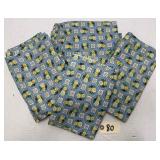 (4) Matching Flour/Feed Sacks - Blue/Yellow Floral