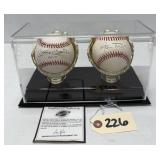 (2) Signed Baseballs - Mickey Mantle & Willie Mays