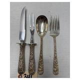 (4) S. Kirk & Son Repousse Sterling Serving Pieces
