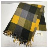 Vintage Saint Laurent Cashmere Plaid Throw Blanket
