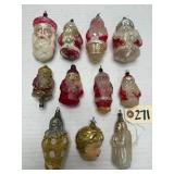 11pcs Santa & Others Glass Christmas Ornaments
