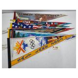 13pcs Vintage Felt Souvenir Pennants - Olympics ++