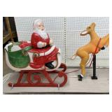 Santa in Sleigh w/ Reindeer Light Up Blow Molds