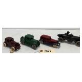 (4) AC Williams Cast Iron Cars & Racer