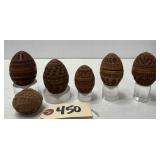 6pcs Antique Nut Whimsies - Coquillas & Walnut