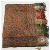 Hand Woven Paisley Wool Blanket or Shawl