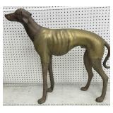 Large Vintage Brass Greyhound Dog