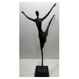 Metal Dancer Sculpture on Marble Base