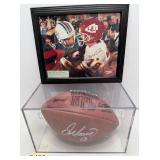 Dan Marino/Joe Montana Signed Photo & Football