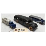 (3) Metal Greyhound Bus Toys - Arcade +