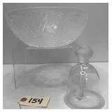 Lalique Crystal Bell & Bowl - Bird Motifs