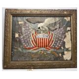 Framed Embroidered Silk Sailor's Souvenir - Eagle