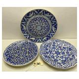 (3) Handmade/Hand Painted Turkish Ceramic Plates