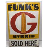 Funk's Hybrid Corn Embossed Metal Sign