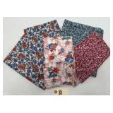 Flour/Feed Sack Fabrics - Pink/Blue/Red Florals