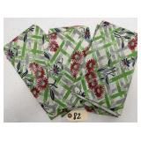(3) Matching Flour/Feed Sacks - Pink/Green Floral