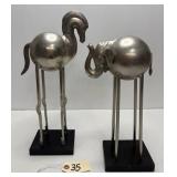 MCM Metal Horse & Elephant Sculptures - Bernhardt