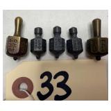 (5) Cast Metal Put & Take Teetotum Spinners
