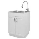 Laundry Utility Sink With Faucet & Cabinet