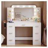 Modern Makeup Vanity With 7 Spacious Drawers