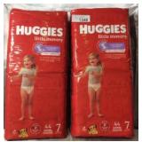 2x Huggies Little Movers Diapers Size 7, 44 Count