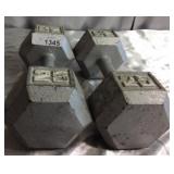 25lb Hex Dumbbells - Pair