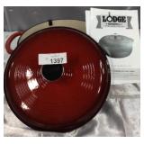 Lodge Ec6d43 Dutch Oven, 6 Qt, Red Enamel On Cast