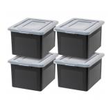 4x Iris Plastic File Boxes With Lids