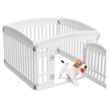 Pet Pen Expandable, White, Accessories Included -