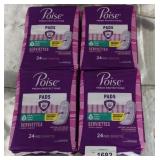 4x Poise Pads Light Long 24 Pads