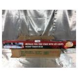 Metallic foil tree stake with led lights