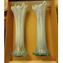 Beautiful Frosted Blue Glass Vases