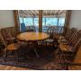 Oak Pedestal Table w/ Claw Feet +