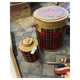 Metal Scotch Plaid Vintage Cooler &