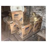 (9) Brass Tone Hanging Light Fixtures