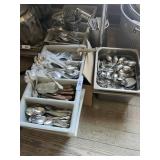 Large Assortment of Flatware + Pans