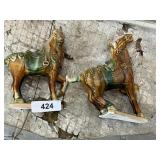 (2) Ceramic Asian Horses